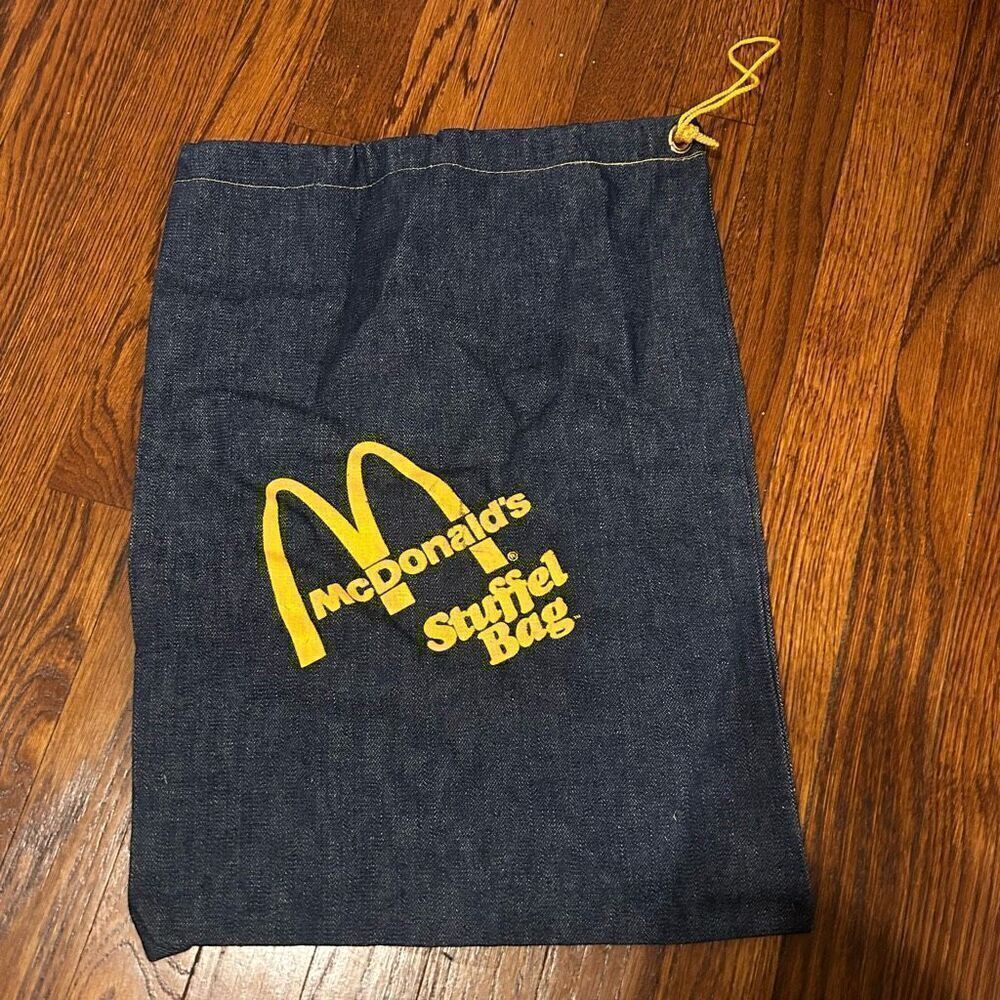 McDonald’s Vintage 1970s Denim Stuffel Drawstring Bag Nostalgic Collectors NWOT